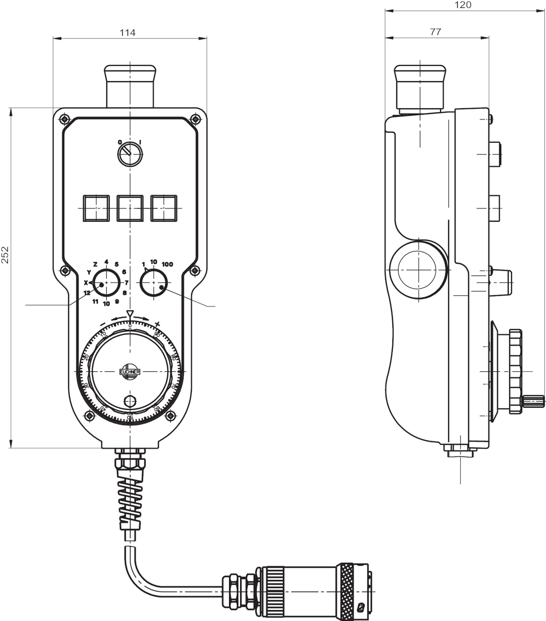 HBL-097339 alt: 072598 Hand-held pendant station HBL - 097 ... french electrical plug wiring diagram 