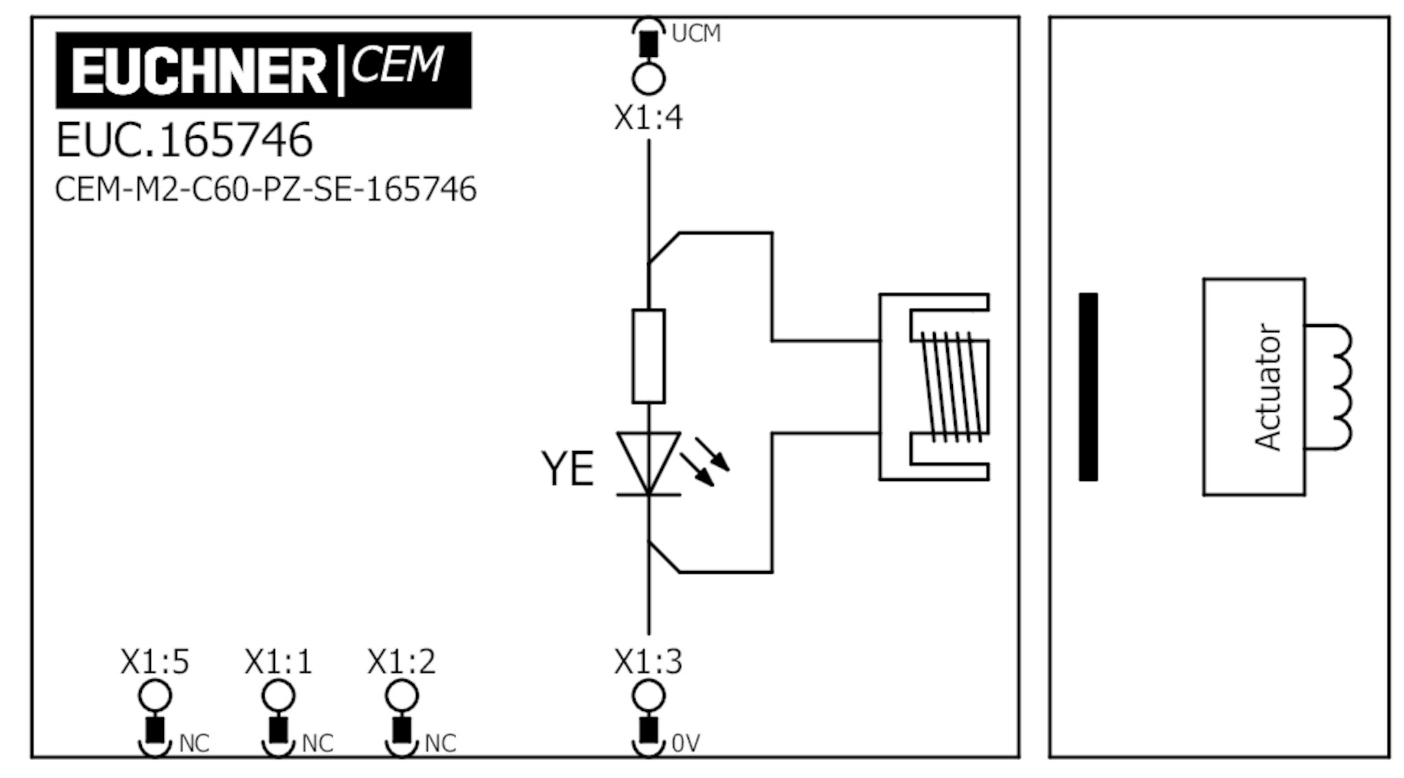 CEM-M2-C60-PZ-SE-165746 Variable magnetic guard locking device CEM-C60