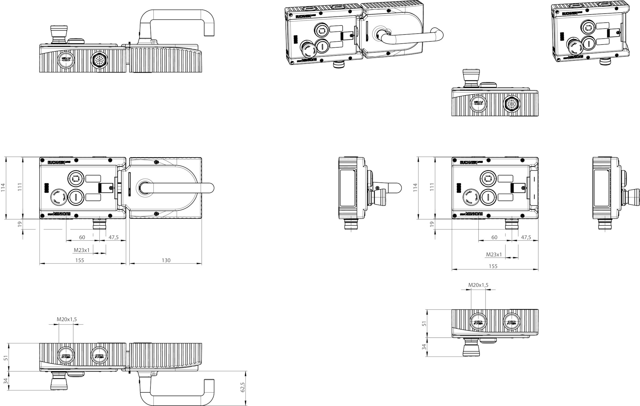 MGB-L1H-ARA-R-111020 Locking set MGB-L1H-ARA…, (guard locking by spring ...