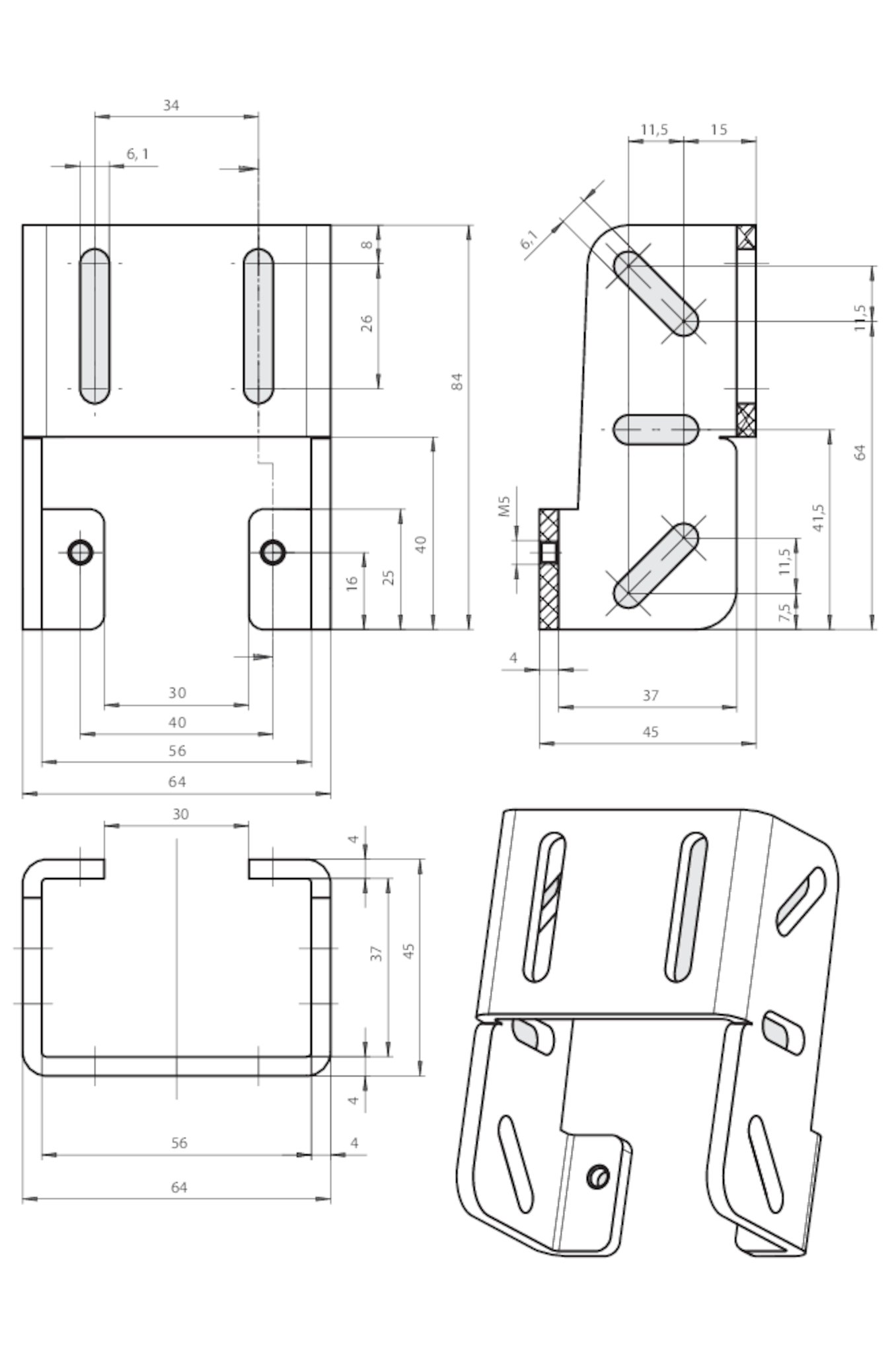 EMPLCEM05 Mounting plate EMPL... for read head CEMALE05